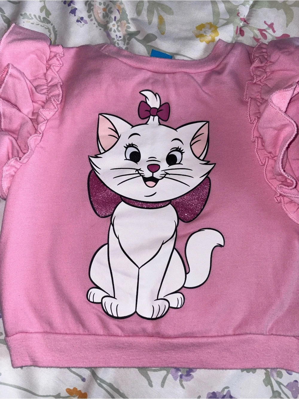 Disney Pink Marie Ruffle Sleeve Sweatshirt And Pants